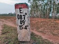 Latitudes and longitudes marking post