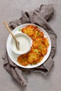 Latkes with sour cream