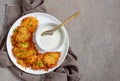 Latkes with sour cream