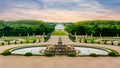 Latona fountain and Versailles park landscape, Paris suburbs, France Royalty Free Stock Photo