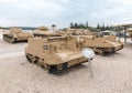 Military equipment since the War of Independence of Israel are on the Memorial Site near the Armored Corps Museum in Latrun, Israe