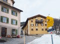 Latsch, Switzerland - January 3rd 2022: Village centre famous from Heidi movies