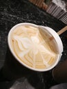 Latte abstrait art on coffee Royalty Free Stock Photo