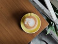 Latte art coffee cappucino Royalty Free Stock Photo