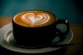 Latte art with a heart drawn Royalty Free Stock Photo