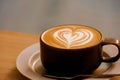 Latte art with a heart drawn Royalty Free Stock Photo