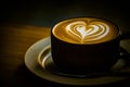 Latte art with a heart drawn Royalty Free Stock Photo
