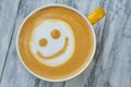 Latte art smiley face.