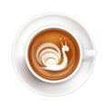 Latte Art Snail Composition Royalty Free Stock Photo