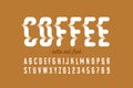 Latte art style font design, milk coffee foam art