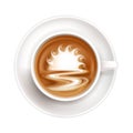 Latte Art Sun Composition Royalty Free Stock Photo