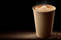 Latte Art in a Paper Cup Royalty Free Stock Photo