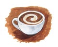 Latte art vintage sketch Royalty Free Stock Photo