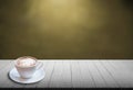 latte coffee cup background product for presentation on vintage empty aged white wood panel Royalty Free Stock Photo