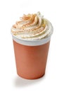 Latte coffee drink in take away cup Royalty Free Stock Photo