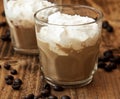 Latte Coffee in Glasses with Cream Royalty Free Stock Photo