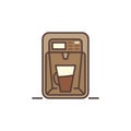 Latte Coffee Maker Machine vector concept brown icon Royalty Free Stock Photo