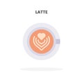 Latte icon flat.