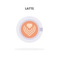 Latte icon flat.