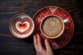 Latte Love: Heart-Shaped Foam on Top of Coffee Cup