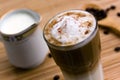 Latte Macchiato with frothy milk Royalty Free Stock Photo