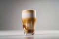 A latte macchiato in a glas on a white background created with generative AI technology Royalty Free Stock Photo
