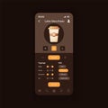 Latte macchiato preparation smartphone interface vector template Royalty Free Stock Photo