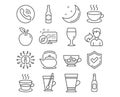 Latte, Teapot and Tea mug icons. Beer glass, Coffee cup and Beer signs. Cappuccino, Cold coffee symbols. Vector