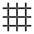 Lattice in the cell of the prisoner. A metal door to hold criminals.Prison single icon in black style vector symbol