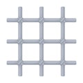 Lattice in the cell of the prisoner. A metal door to hold criminals.Prison single icon in cartoon style vector symbol