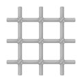 Lattice in the cell of the prisoner. A metal door to hold criminals.Prison single icon in monochrome style vector symbol