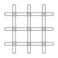 Lattice in the cell of the prisoner. A metal door to hold criminals.Prison single icon in outline style vector symbol