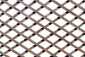 lattice of crossed wooden planks isolated on white background Royalty Free Stock Photo