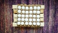 A lattice of eggs of thirty pieces Royalty Free Stock Photo