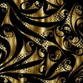 Lattice paisley seamless pattern. Royalty Free Stock Photo