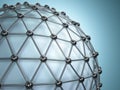 Lattice sphere. Concept of molecule. Abstract background. Royalty Free Stock Photo