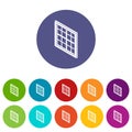 Lattice window frame icons set vector color Royalty Free Stock Photo