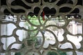 Lattice window or ornamental window at Humble Administrator`s Garden or Zhuozheng yuan in Suzhou, Royalty Free Stock Photo