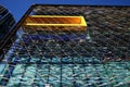 Modern diagonal lattice screened facade of ASB Bank Headquarters, North Wharf, Wynyard Quarter, Auckland, New Zealand