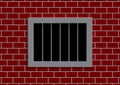 Latticed prison window Royalty Free Stock Photo