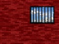 Latticed prison window Royalty Free Stock Photo