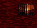 Latticed prison window Royalty Free Stock Photo