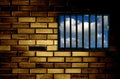 Latticed prison window Royalty Free Stock Photo