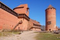 Latvia, Ancient Turaida castle in spring. Since 1214. The view of the yard Royalty Free Stock Photo
