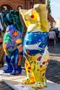 Latvia bear at United Buddy Bears international art exhibition Royalty Free Stock Photo