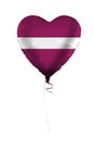 Latvia concept. Balloon with Latvian flag isolated on white background. Education, charity, emigration, travel and learning