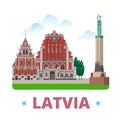 Latvia country design template Flat cartoon style