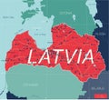 Latvia country detailed editable map