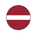 Latvia Flag Button set - rounded for European push button concepts. Royalty Free Stock Photo