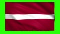 Latvia flag on green screen for chroma key